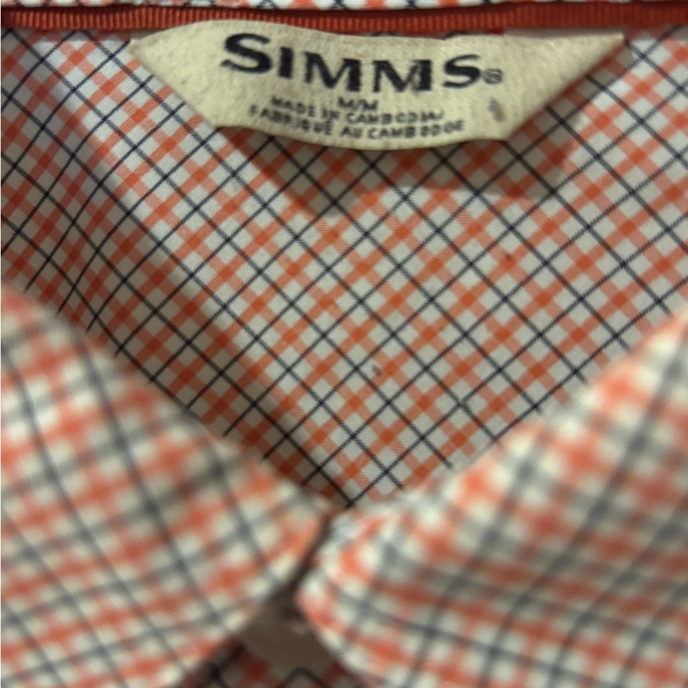 Simms Men's Plaid Shirt - Orange and Blue